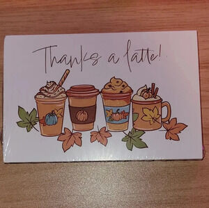 50 THANKS A LATTE CARDS 4×6